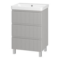 Тумба под раковину Brevita Victory 60 напольная с 3 ящ. / VIC-07060-50-03Я серый шелк — 1