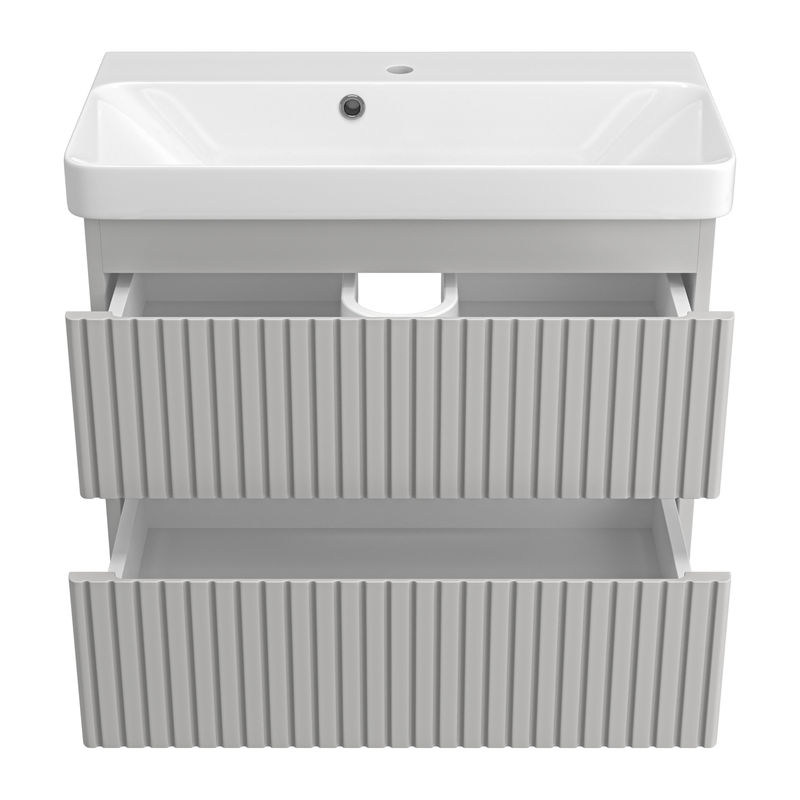 Тумба под раковину Brevita Victory 70 подвесная с 2 ящ./ VIC-07070-0302Я серый шелк