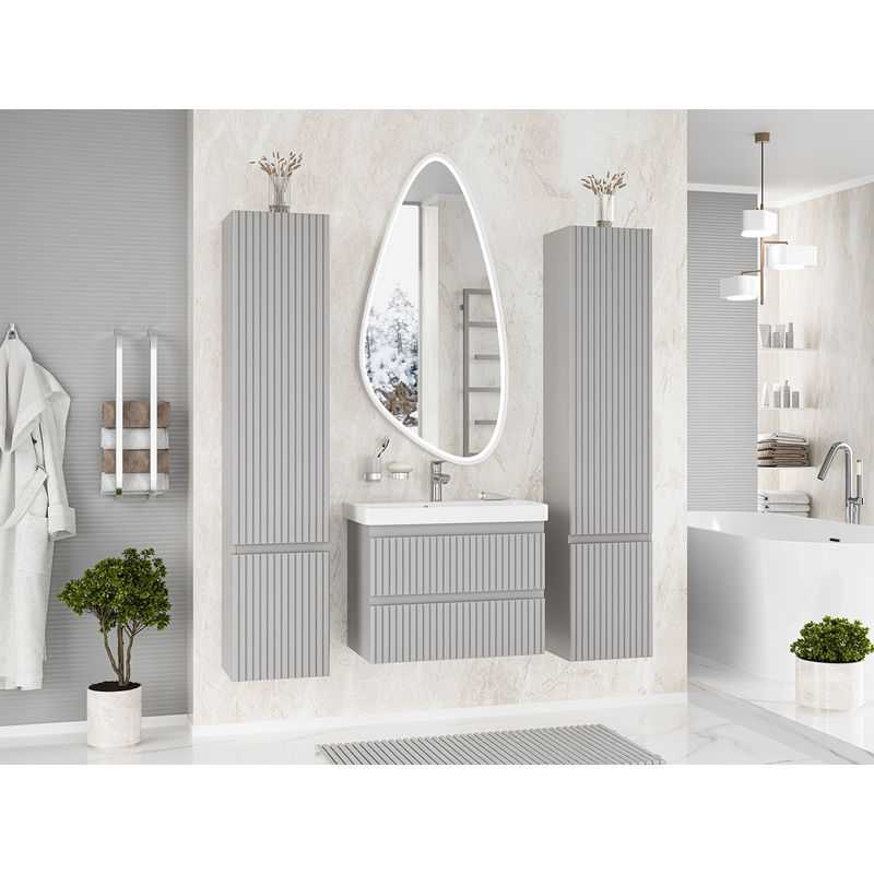 Тумба под раковину Brevita Victory 70 подвесная с 2 ящ./ VIC-07070-0302Я серый шелк