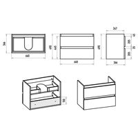 Тумба под раковину Brevita Victory 70 подвесная с 2 ящ./ VIC-07070-0302Я серый шелк — 6