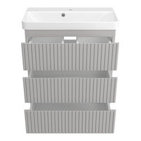 Тумба под раковину Brevita Victory 70 напольная с 3 ящ. / VIC-07070-50-03Я серый шелк — 3