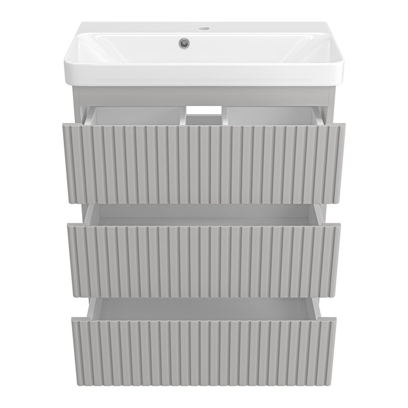 Тумба под раковину Brevita Victory 70 напольная с 3 ящ. / VIC-07070-50-03Я серый шелк