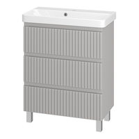 Тумба под раковину Brevita Victory 70 напольная с 3 ящ. / VIC-07070-50-03Я серый шелк — 1