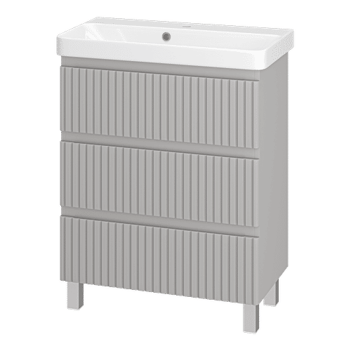 Тумба под раковину Brevita Victory 70 напольная с 3 ящ. / VIC-07070-50-03Я серый шелк