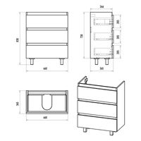 Тумба под раковину Brevita Victory 70 напольная с 3 ящ. / VIC-07070-50-03Я серый шелк — 6