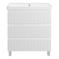 Тумба под раковину Brevita Victory 80 напольная с 3 ящ. / VIC-07080-0103Я белая матовая эмаль — 2