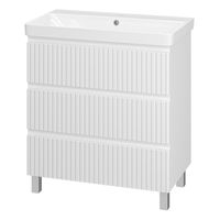 Тумба под раковину Brevita Victory 80 напольная с 3 ящ. / VIC-07080-0103Я белая матовая эмаль — 1