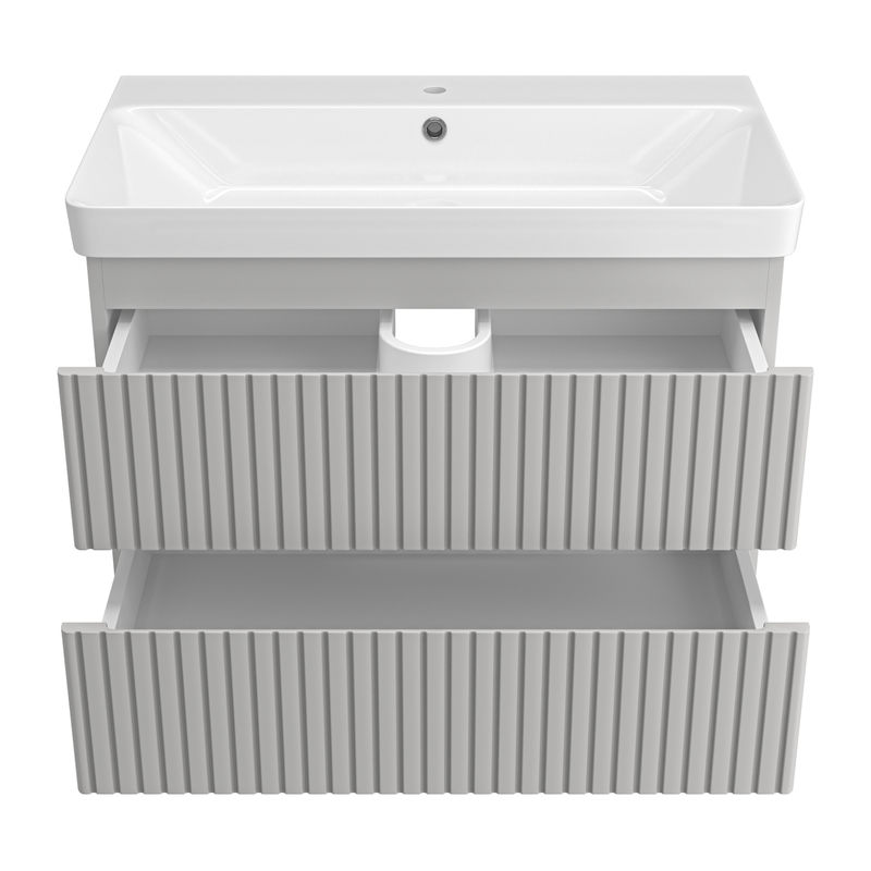 Тумба под раковину Brevita Victory 80 подвесная с 2 ящ. / VIC-07080-0302Я серый шелк