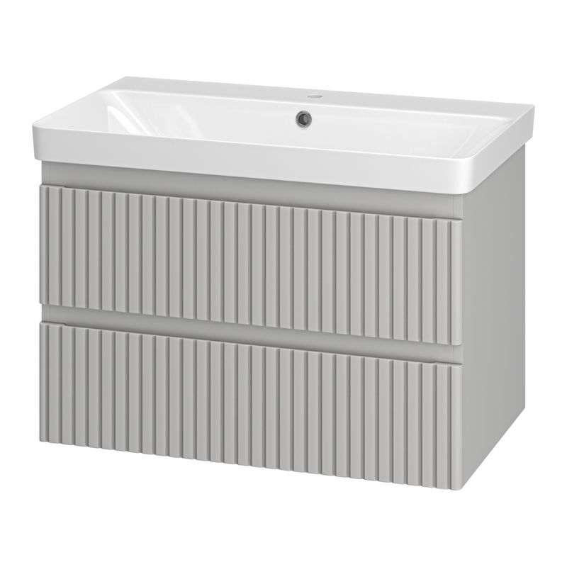 Тумба под раковину Brevita Victory 80 подвесная с 2 ящ. / VIC-07080-0302Я серый шелк