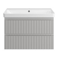 Тумба под раковину Brevita Victory 80 подвесная с 2 ящ. / VIC-07080-0302Я серый шелк — 2