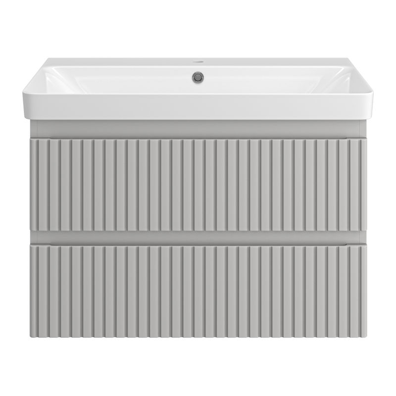 Тумба под раковину Brevita Victory 80 подвесная с 2 ящ. / VIC-07080-0302Я серый шелк