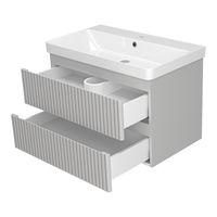 Тумба под раковину Brevita Victory 80 подвесная с 2 ящ. / VIC-07080-0302Я серый шелк — 4