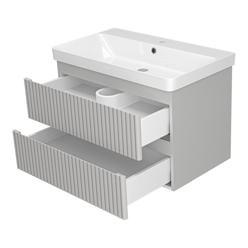 Тумба под раковину Brevita Victory 80 подвесная с 2 ящ. / VIC-07080-0302Я серый шелк