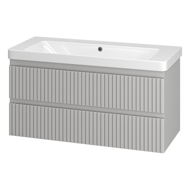 Тумба под раковину Brevita Victory 105 подвесная с 2 ящ. / VIC-07105-0302Я серый шелк