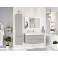 Тумба под раковину Brevita Victory 105 подвесная с 2 ящ. / VIC-07105-0302Я серый шелк — 5