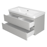 Тумба под раковину Brevita Victory 105 подвесная с 2 ящ. / VIC-07105-0302Я серый шелк — 4