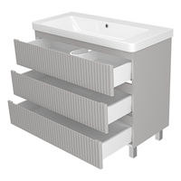 Тумба под раковину Brevita Victory 105 напольная с 3 ящ. / VIC-07105-50-03Я серый шелк — 4