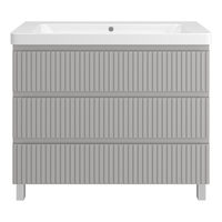 Тумба под раковину Brevita Victory 105 напольная с 3 ящ. / VIC-07105-50-03Я серый шелк — 2