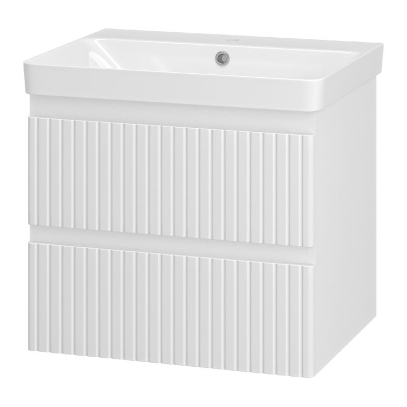 Тумба под раковину Brevita Victory 60 подвесная с 2 ящ. / VIC-09060-0102Я белая матовая эмаль