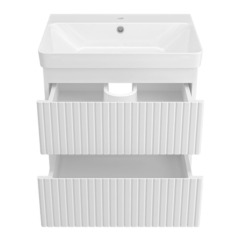 Тумба под раковину Brevita Victory 60 подвесная с 2 ящ. / VIC-09060-0102Я белая матовая эмаль