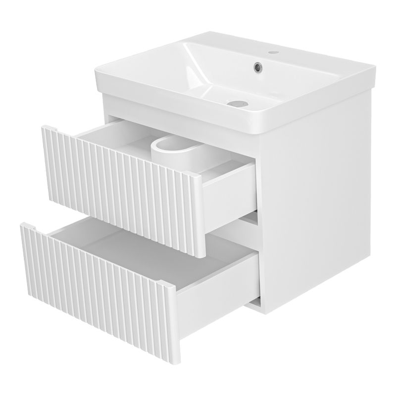 Тумба под раковину Brevita Victory 60 подвесная с 2 ящ. / VIC-09060-0102Я белая матовая эмаль