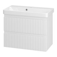 Тумба под раковину Brevita Victory 70 подвесная с 2 ящ. / VIC-09070-0102Я белая матовая эмаль — 1