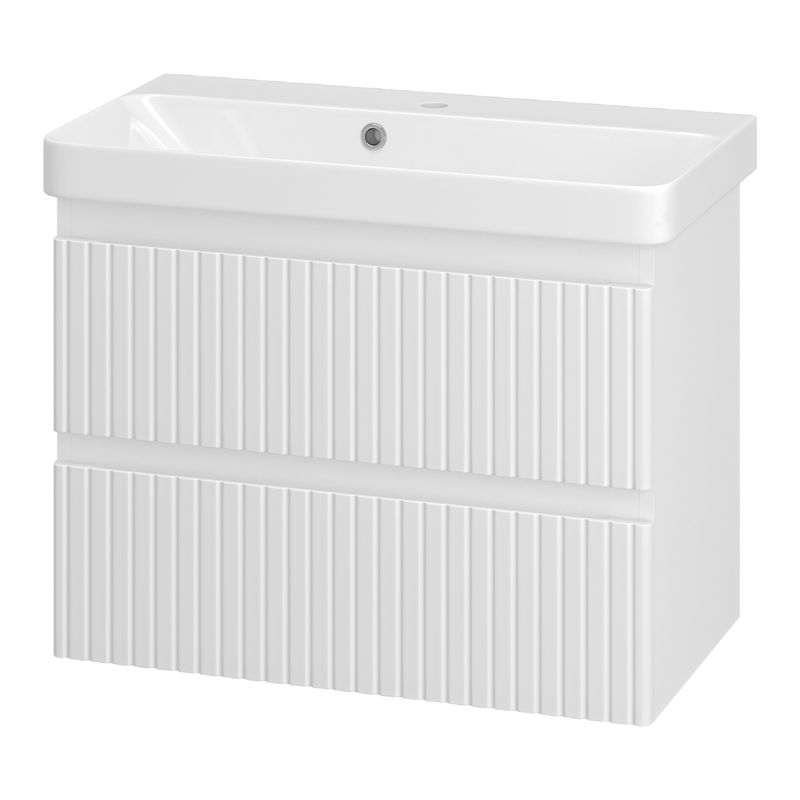 Тумба под раковину Brevita Victory 70 подвесная с 2 ящ. / VIC-09070-0102Я белая матовая эмаль