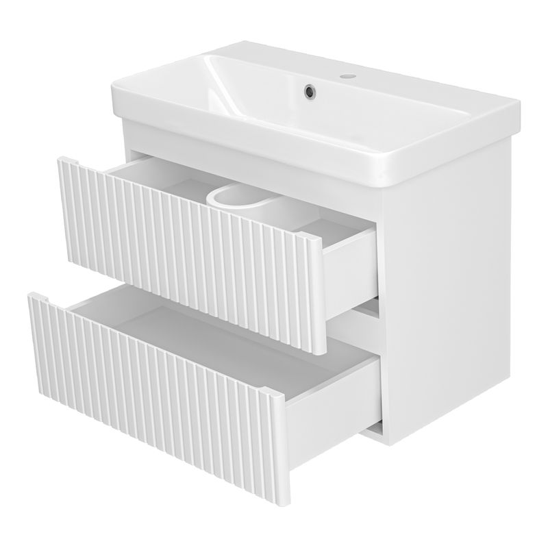 Тумба под раковину Brevita Victory 70 подвесная с 2 ящ. / VIC-09070-0102Я белая матовая эмаль