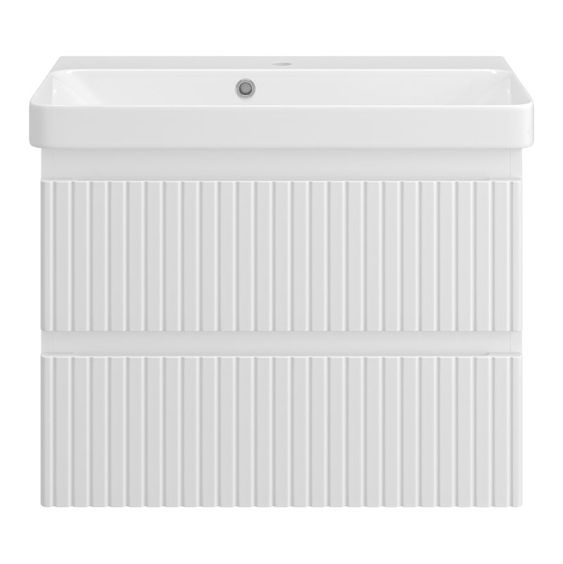 Тумба под раковину Brevita Victory 70 подвесная с 2 ящ. / VIC-09070-0102Я белая матовая эмаль