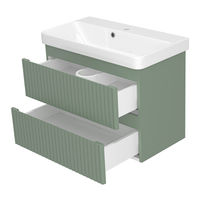 Тумба под раковину Brevita Victory 70 подвесная с 2 ящ. / VIC-09070-0802Я зеленая матовая эмаль — 4