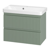 Тумба под раковину Brevita Victory 70 подвесная с 2 ящ. / VIC-09070-0802Я зеленая матовая эмаль — 1