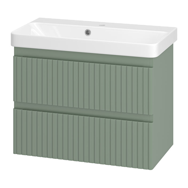Тумба под раковину Brevita Victory 70 подвесная с 2 ящ. / VIC-09070-0802Я зеленая матовая эмаль