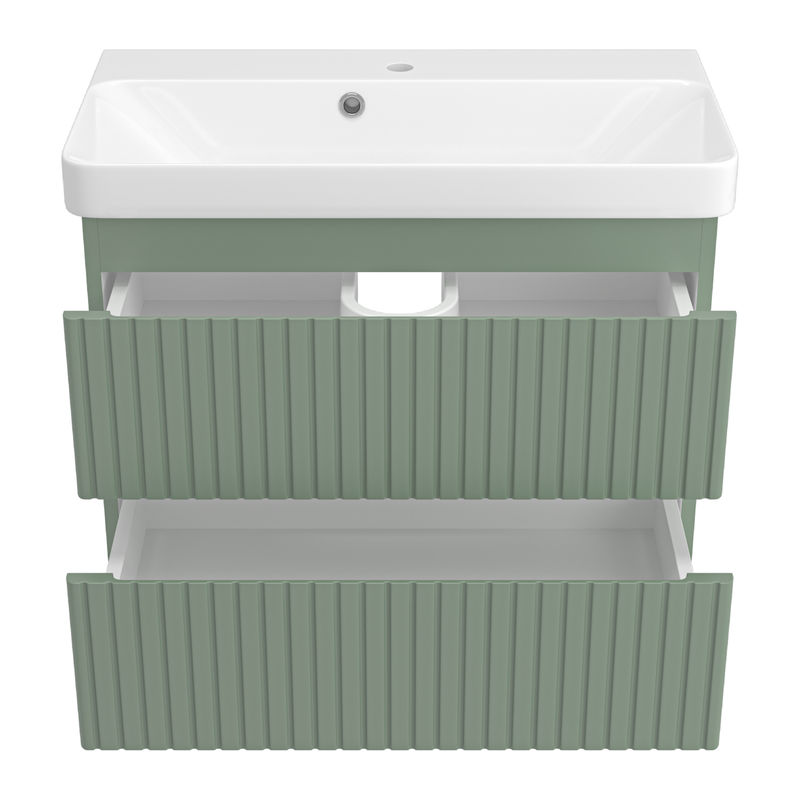 Тумба под раковину Brevita Victory 70 подвесная с 2 ящ. / VIC-09070-0802Я зеленая матовая эмаль