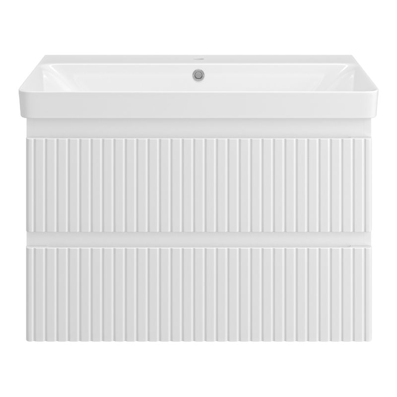 Тумба под раковину Brevita Victory 80 подвесная с 2 ящ. / VIC-09080-0102Я белая матовая эмаль