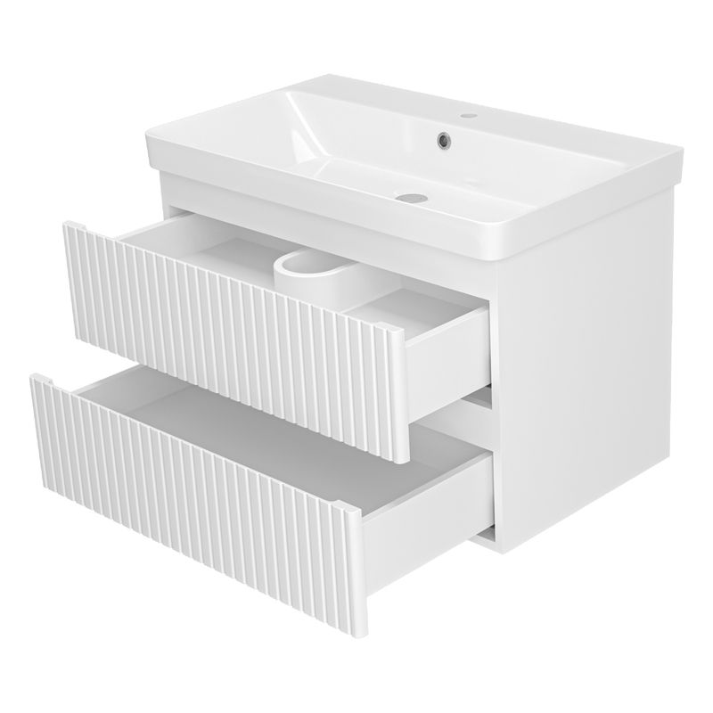 Тумба под раковину Brevita Victory 80 подвесная с 2 ящ. / VIC-09080-0102Я белая матовая эмаль