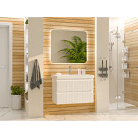 Тумба под раковину Brevita Victory 80 подвесная с 2 ящ. / VIC-09080-0102Я белая матовая эмаль — 5