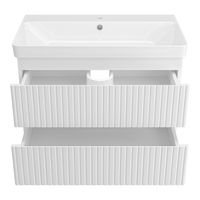 Тумба под раковину Brevita Victory 80 подвесная с 2 ящ. / VIC-09080-0102Я белая матовая эмаль — 3