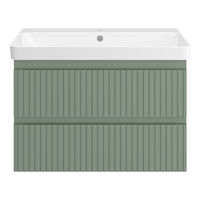 Тумба под раковину Brevita Victory 80 подвесная с 2 ящ. / VIC-09080-0802Я зеленая матовая эмаль — 2