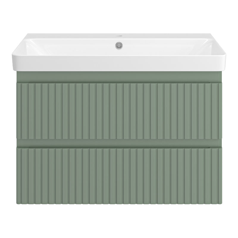 Тумба под раковину Brevita Victory 80 подвесная с 2 ящ. / VIC-09080-0802Я зеленая матовая эмаль