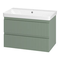 Тумба под раковину Brevita Victory 80 подвесная с 2 ящ. / VIC-09080-0802Я зеленая матовая эмаль — 1