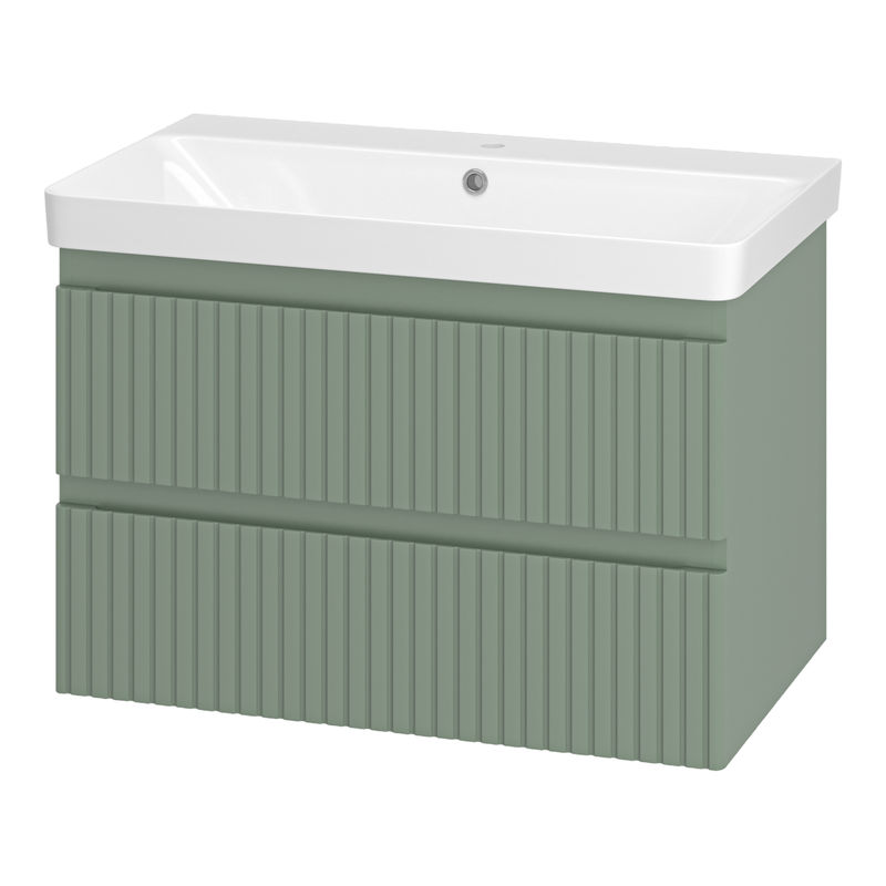 Тумба под раковину Brevita Victory 80 подвесная с 2 ящ. / VIC-09080-0802Я зеленая матовая эмаль