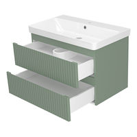 Тумба под раковину Brevita Victory 80 подвесная с 2 ящ. / VIC-09080-0802Я зеленая матовая эмаль — 4