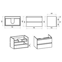 Тумба под раковину Brevita Victory 80 подвесная с 2 ящ. / VIC-09080-0802Я зеленая матовая эмаль — 6