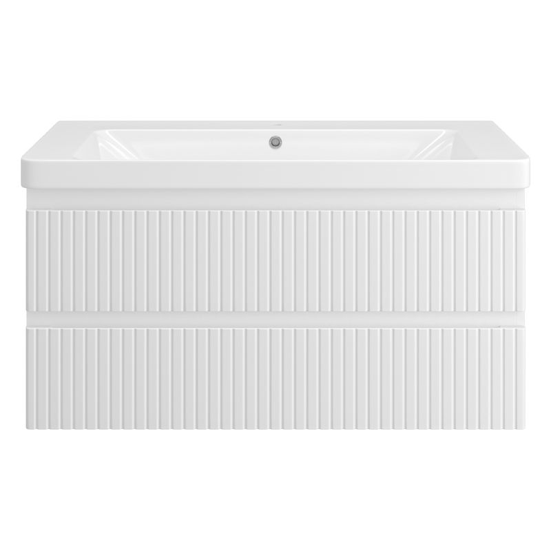 Тумба под раковину Brevita Victory 105 подвесная с 2 ящ. / VIC-09105-0102Я белая матовая эмаль