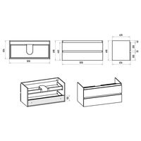 Тумба под раковину Brevita Victory 105 подвесная с 2 ящ. / VIC-09105-0102Я белая матовая эмаль — 6