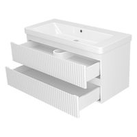 Тумба под раковину Brevita Victory 105 подвесная с 2 ящ. / VIC-09105-0102Я белая матовая эмаль — 4