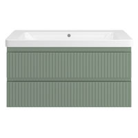 Тумба под раковину Brevita Victory 105 подвесная с 2 ящ. / VIC-09105-0802Я зеленая матовая эмаль — 2