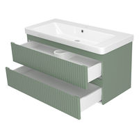 Тумба под раковину Brevita Victory 105 подвесная с 2 ящ. / VIC-09105-0802Я зеленая матовая эмаль — 3