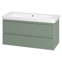 Тумба под раковину Brevita Victory 105 подвесная с 2 ящ. / VIC-09105-0802Я зеленая матовая эмаль — 1