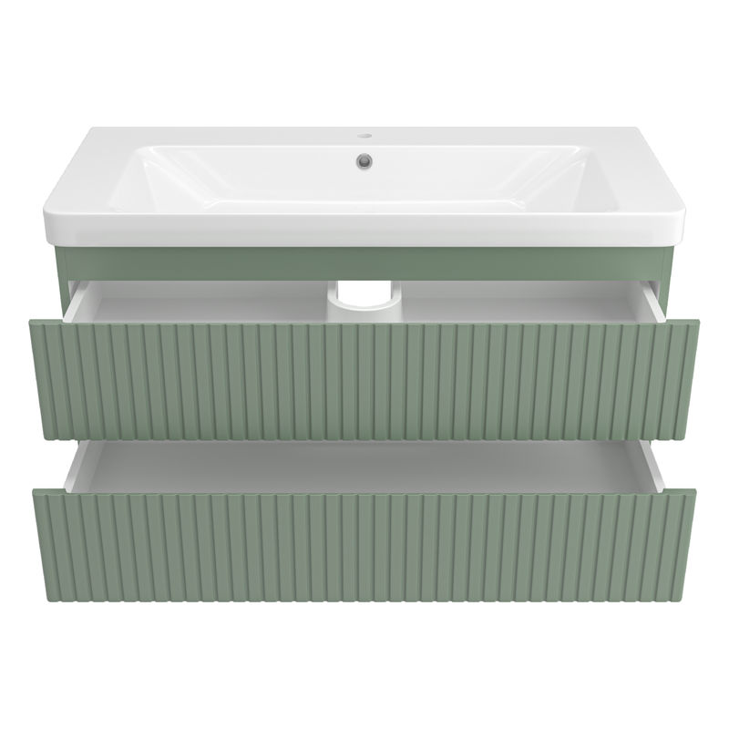 Тумба под раковину Brevita Victory 105 подвесная с 2 ящ. / VIC-09105-0802Я зеленая матовая эмаль